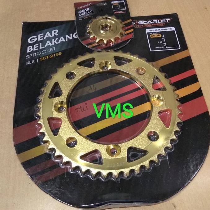 gir KLX dtraker 150 gir set klx scarlet gold rantai tk gir klx gold