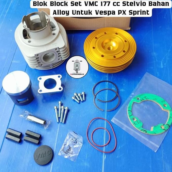 Blok Set VMC 177 cc Stelvio Bahan Alloy Untuk Vespa PX Sprint