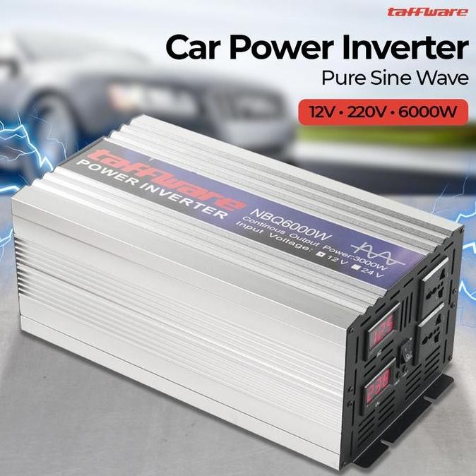 Inverter Pure Sine Wave DC 12V / 24V 6000W Taffware 6000 Watt murah