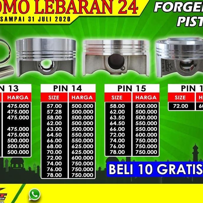 Piston mentah 58mm 14