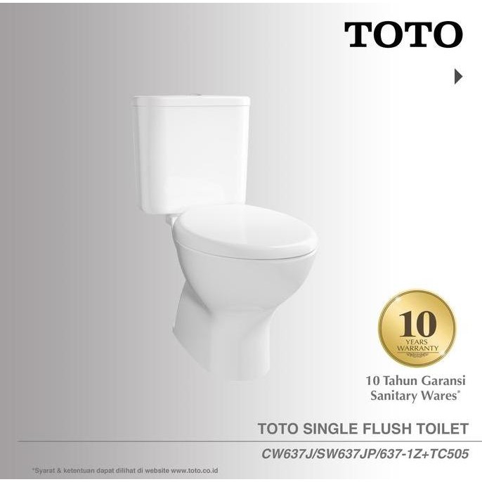 Toto Closet Cw637J/Sw637Jp/637-1Z+Tc505 | Closet Duduk -  Kloset Duduk