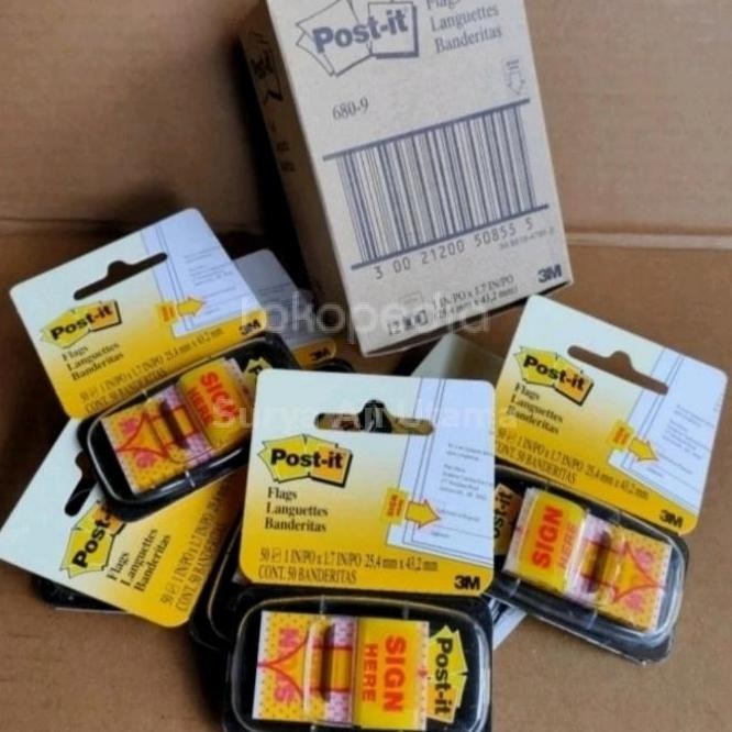 

TERMURAH - sticky note/sign here 3M 680-9 original harga 1 box isi 12pcs