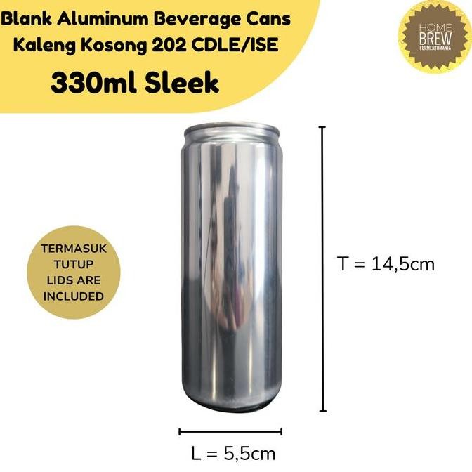 

TERLARIS - Blank aluminum beverage cans / kaleng kosong 330ml Sleek 202 CDLE/ISE (BOX)-240PCS