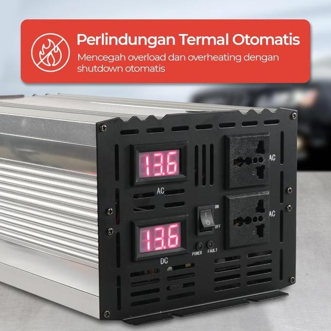Power Inverter Pure Sine Wave Taffware  DC 12V 24V to AC220V 5000W PSW 5000 WATT murah