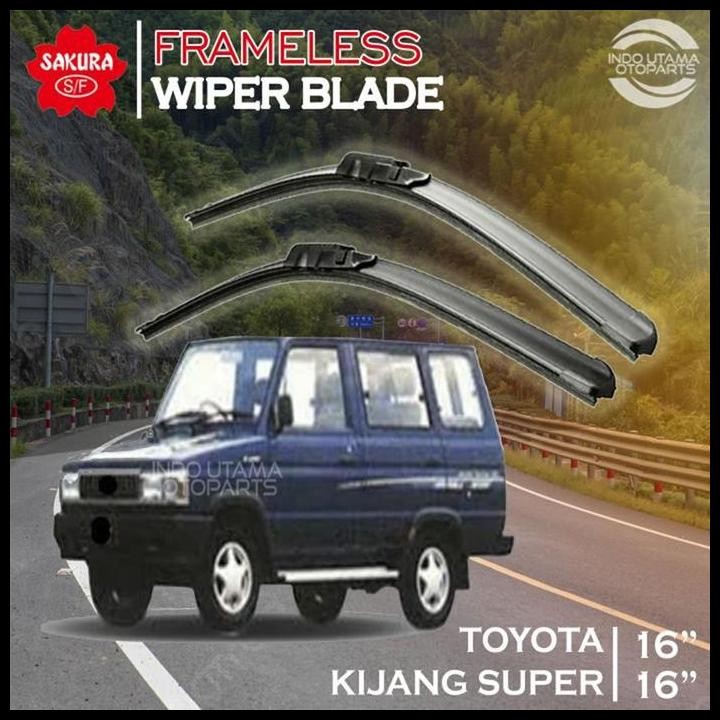 TERBARU WIPER FRAMELESS KIJANG SUPER KARET KACA MOBIL SAKURA 