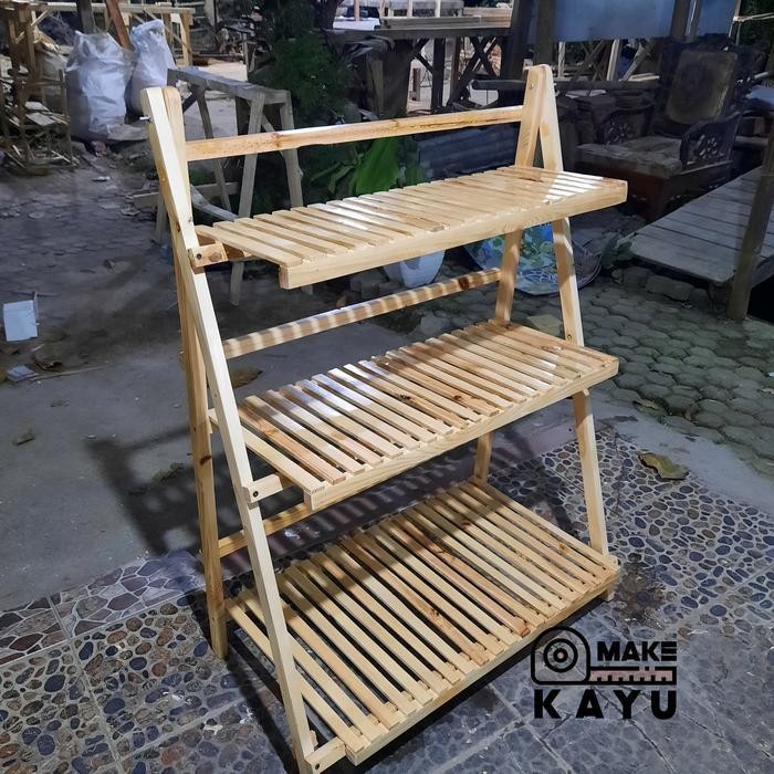 Rak Tanaman Kayu Lipat 3Susun Terbaru Best Quality 100% Original