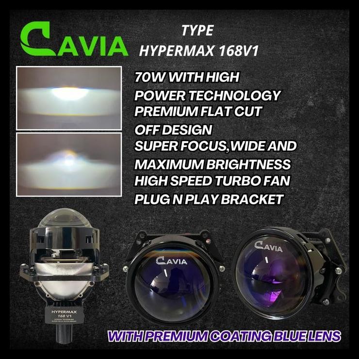 TERBARU CAVIA-PREMIUM LAMPU LED BILED PROJECTOR MOBIL SEMI LASER 3 INCH HI LO 60/70W LIKE PRO7 P730H