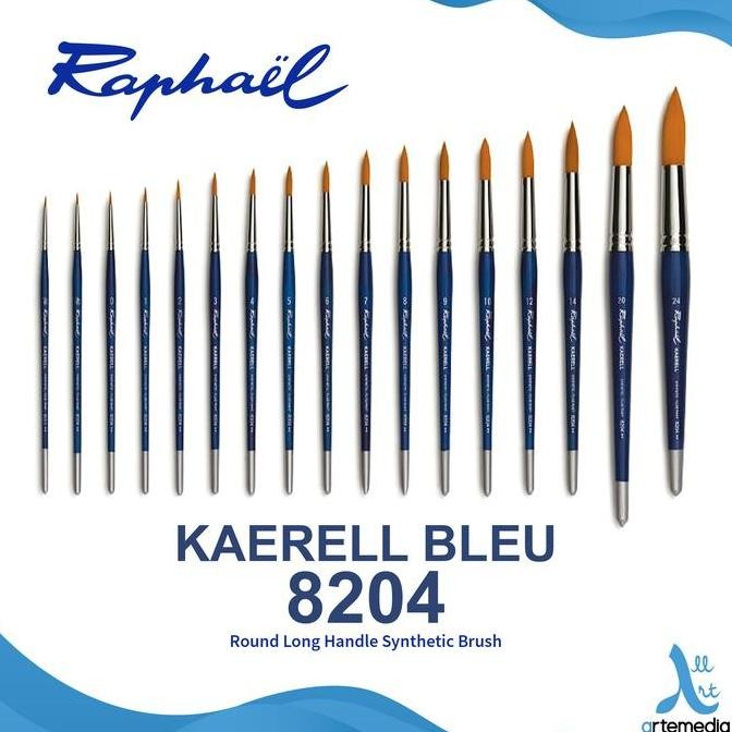 

Kuas Lukis Raphael 8204 Round Kaerell Bleu Synthetic Brush Short Handl