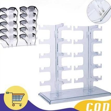 Rak Kacamata Akrilik Display Pajangan Kacamata 4susun /Plastik Display Kacamata /Tempat Rak Display 