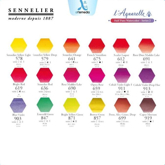 

Sennelier L Aquarelle Watercolor Half Pan Series 3 Cat Air