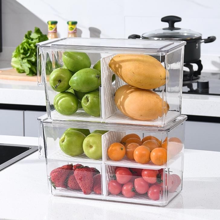 Greenland Rak Kulkas Akrilik Kotak Makanan Box Container Serbaguna Tempat Penyimpanan Buah Sayur Dag
