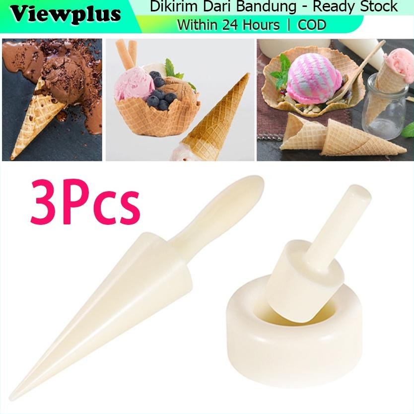 3Pcs/Set Cetakan Cone Ice Cream Waffle Cone Maker / cetakan es krim cone DiM
