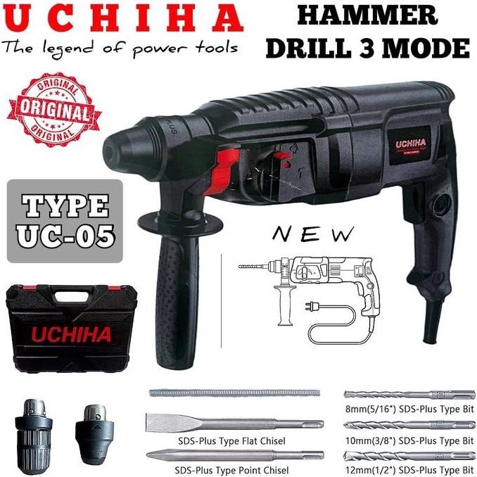 UCHIHA TYPE UC-05 BOR HAMMER DRILL ROTARY BETON TEMBOK JAPAN TEKNOLOGI ORIGINAL DAN TERPERCAYA