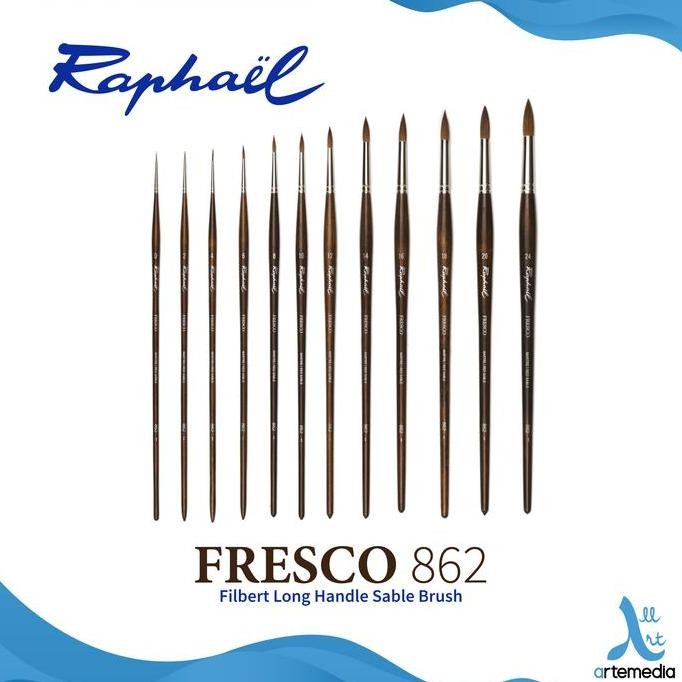 

Kuas Lukis Raphael 862 Round Fresco Red Sable Brush Long Handle
