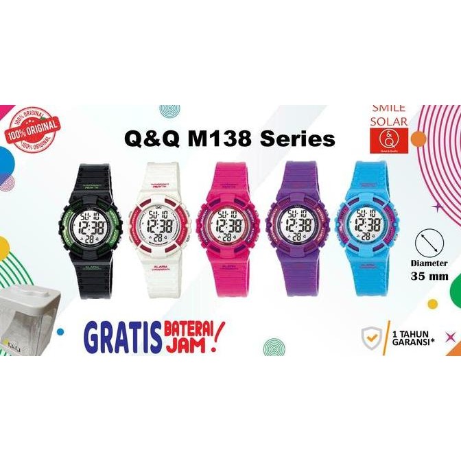 NEW JAM TANGAN SPORT DITAL WANITA ANAK ORINAL Q&Q QNQ QQ M138 M138J