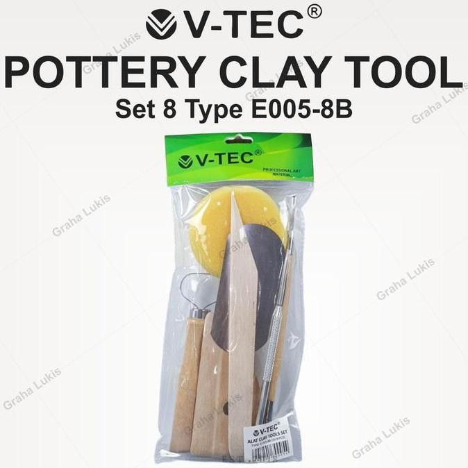 

V-Tec Pottery Clay Tool Alat Ukir Cukil E005-8B Set 8