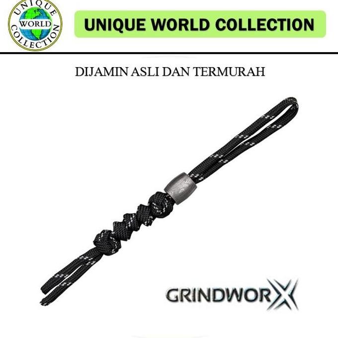 

Grindworx Tallen Lanyard Convex Damascus Bead W/ Grey Stripe Paracord Gx04132 Co