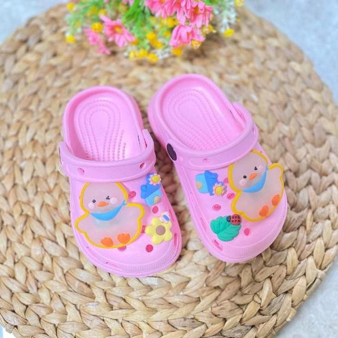 

[GAMALIEL] Sandal Sepatu Baim Anak Pin menyala motif bebek bahan import Kaki Karet Fashion Balance Jepit anak cewek HE