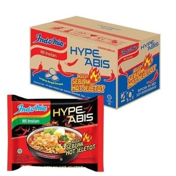 

Indomie Hype Abis Seblak Hot jeletot [ 75gr /40pcs /1 Karton ]