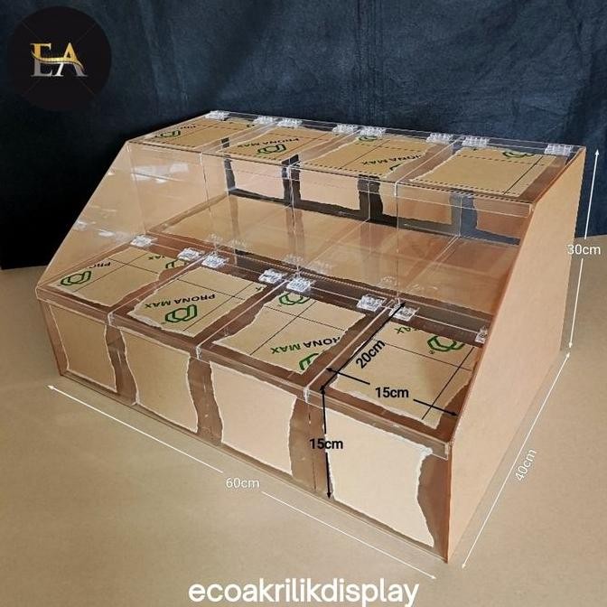

akrilik tempat toping sblak / rak penyimpanan toping seblak