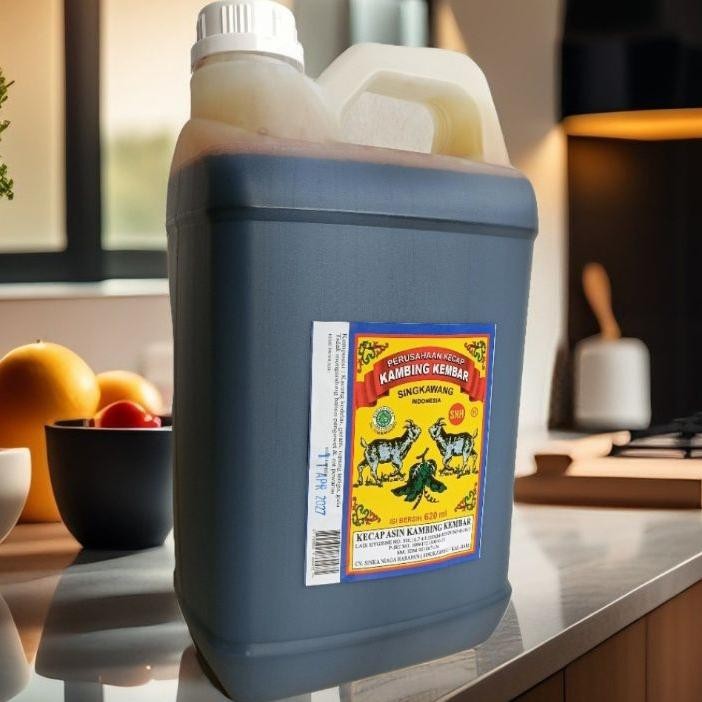 

Kecap Asin 5 Liter Kambing Kembar Singkawang Kalimantan