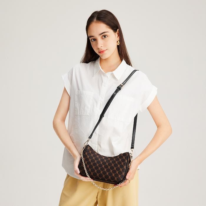 Hobo Bag Bostanten Monogram Slingbag Tas Selempang Wanita Tas Rantai Wanita Kulit Sintetis