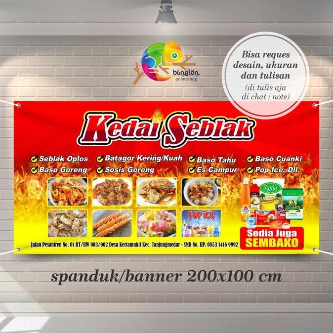 

Spanduk, Banner Kedai Jajanan Seblak