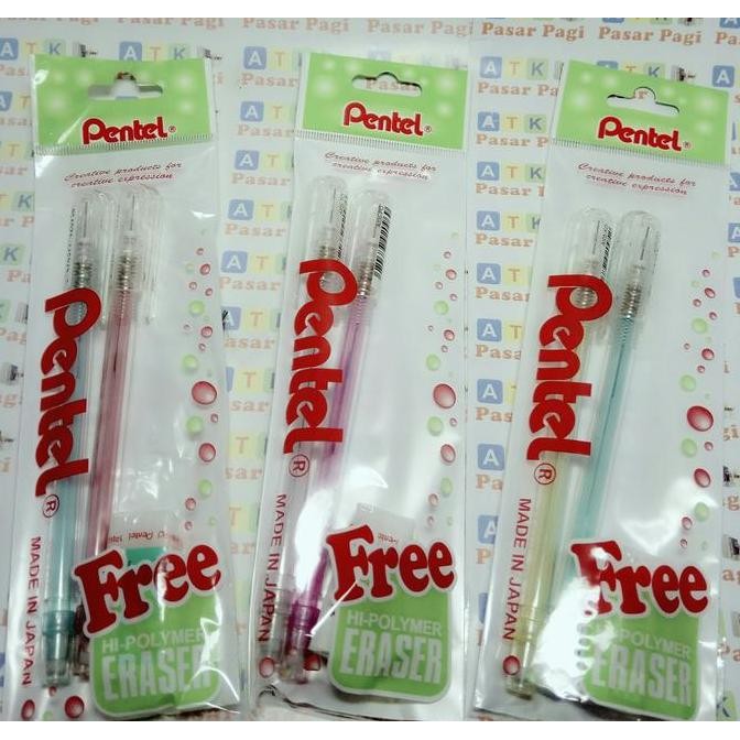 

Pentel Caplet Pensil Mekanik 0.5mm + Isi 2B + Penghapus Original