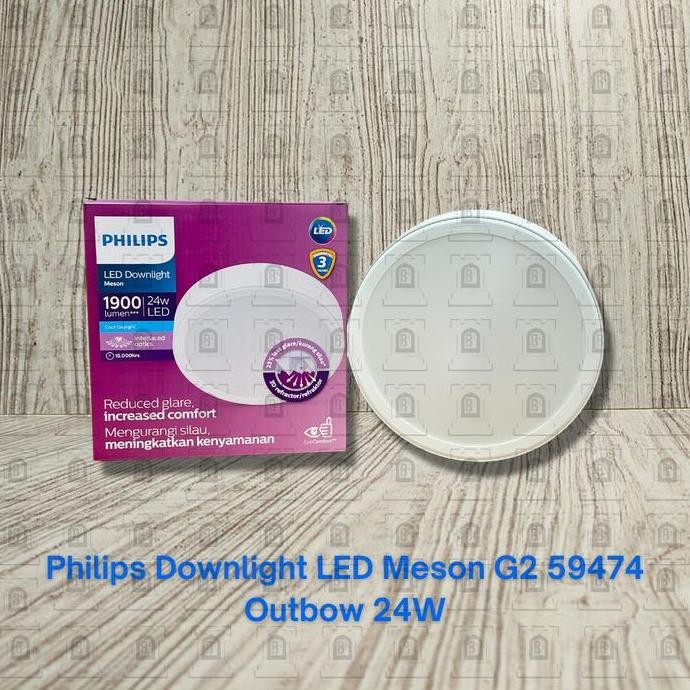 Lampu Philips Meson Downlight Plafon LED 59474 200 24W Outbow Bulat