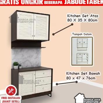 Kitchen Set 2 Pintu Atas Dan Bawah Lemari Dapur Meja Minimalis Sayur