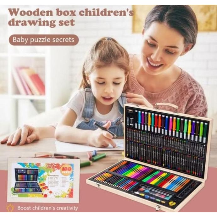 

Art Set Crayon 180 PCS - Set Mewarnai Anak Lengkap Spidol Pensil Warna Crayon