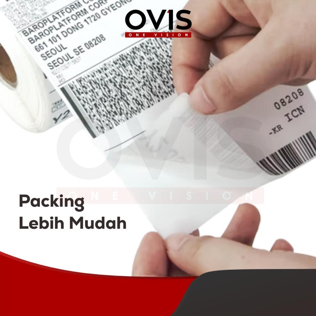 

Label Stiker Resi Thermal Direct 100x150 mm OVIS Sticker Paper Kertas A6 10x15 cm Roll Lipat