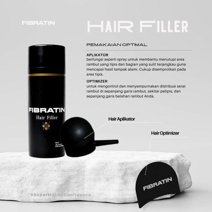 FIBRATIN fiber filler penebal rambut warna hitam