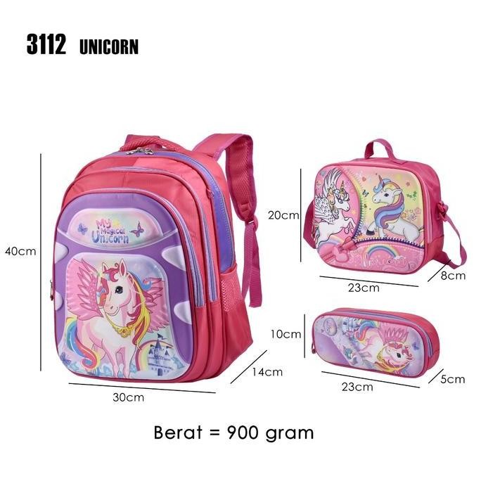 

Tas Sekolah Anak Set 3in1 Cartoon 3112 (Free Selempang + Kotak Pensil)