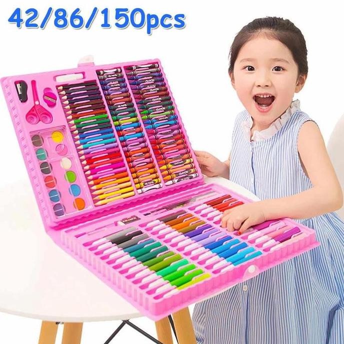 

ART SET 150 Pcs Pensil Warna Crayon Alat Melukis & Mewarnai Lengkap Untuk Anak