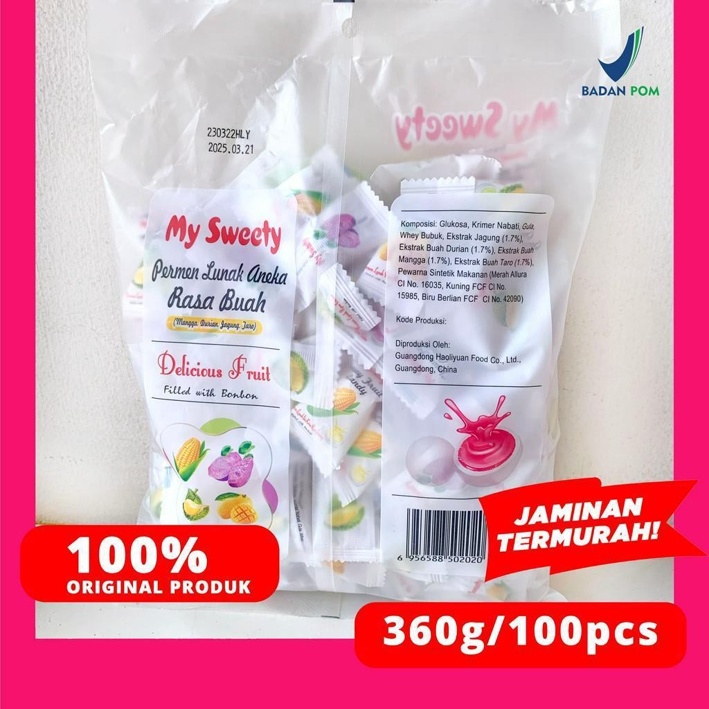 

Rkm Permen Susu Lunak Aneka Rasa Buah 100Pcs/360G Mysweety
