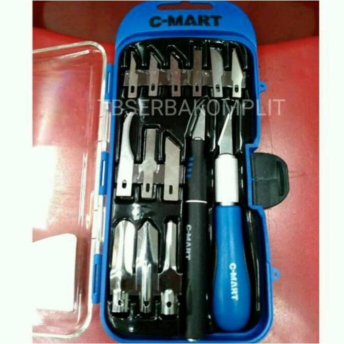 

Cmart Hobby Knife Set 14Pcs Pisau Ukir Kertas Kayu Karet Pen C-Mart