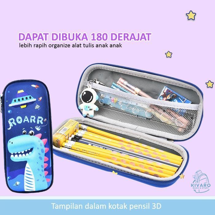 

EMS Tempat Pensil Anak Perempuan Kuromi & Laki Laki Kotak Pensil 3D Motif Unicorn Dino | PC1 Kivaro Girl Stationery