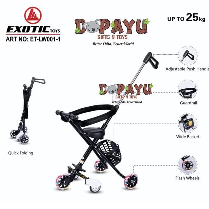 BB MAGIC STROLLER EXOTIC ET LW001 TRIKE TRAVELLER LW-001 STROLER 5 RODA
