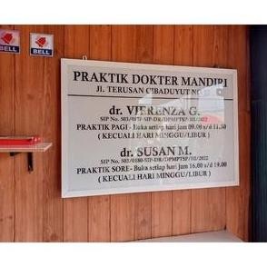 

Cod, Plang Acrylic Ukuran Besar 60X90Cm, 90X120Cm /Papan Dokter/Papan Kantor/Desa/Bidan/Sekolah Dll,+ Lis Alumunium Siap Pakai New Stok