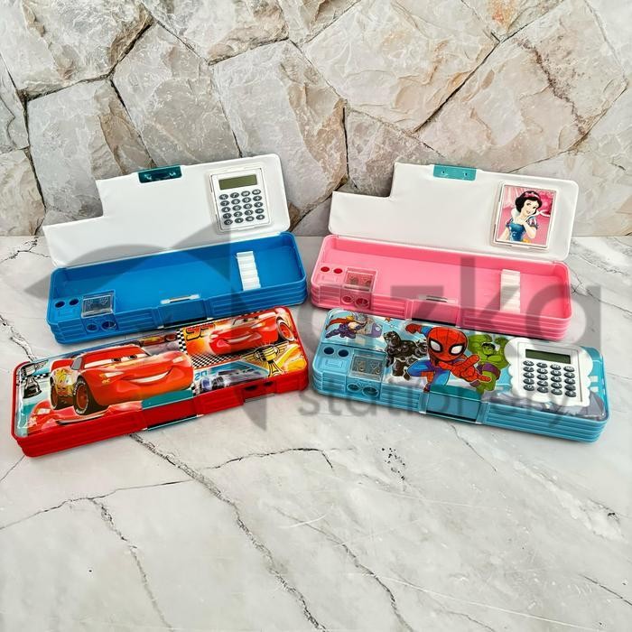 

EMS Azka Stationery Kotak Pensil Tempat Pensil Magnet Kalkulator Anak Karakter Animasi Lucu