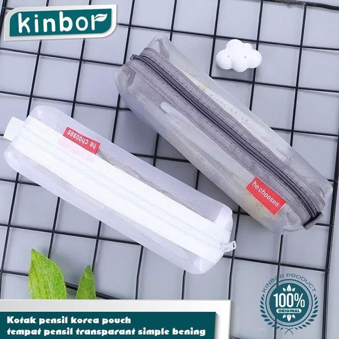 

EMS Kotak pensil korea pouch/ tempat pensil transparant simple bening Stationery kotak pensil bentuk rumah