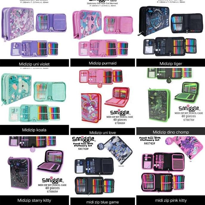 

Smiggle Zip It Pencil Case Stationery/Alat Tulis Set/Pencil Case New Stok