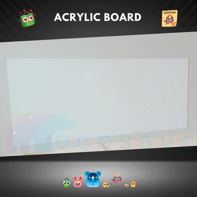 

Papan Tulis Akrilik Bening Whiteboard Acrylic Board Ecosave New Stok