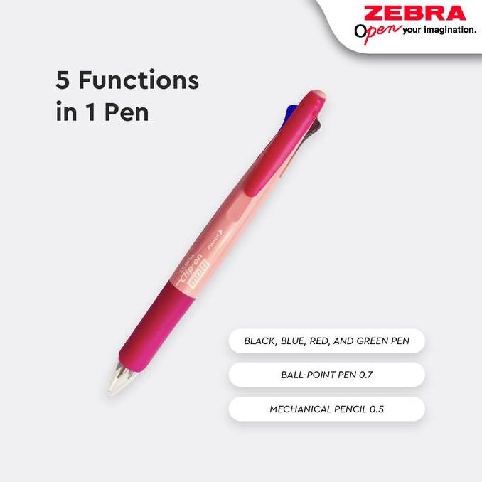 

Zebra Clip On - Multifunction Pen Gradation Series 0.7Mm (4 Pen + 1 Mechanical Pencil) Green Rubber Stationery New Stok