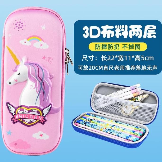

Pencil Case Kotak Pensil Anak Perempuan Impor Unicorn 3D New Stok