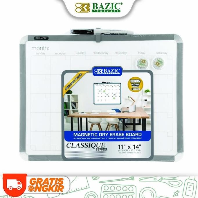 

Bazic Magnetic Dry Erase Calendar Board 11"X 14" - Papan Tulis Kalendar Magnet New Stok