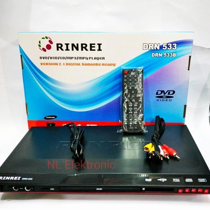 RINREI DVD Player DRN-533K Optik Samsung - DVD - VCD - CD - MP3 - MP4 Player ORIGINAL DiM