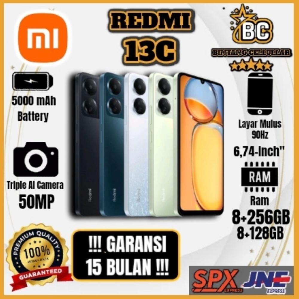 [NEW ] HP XIOMI REDMI 13C Ram  8+256GB/Ram 8+128 Camera 50MP + Display 6,74 inches + Battery 5000mAh