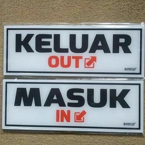 

Sign Gantung Board Akrilik Papan Tulisan Gambar Keluar Masuk In Out New Stok